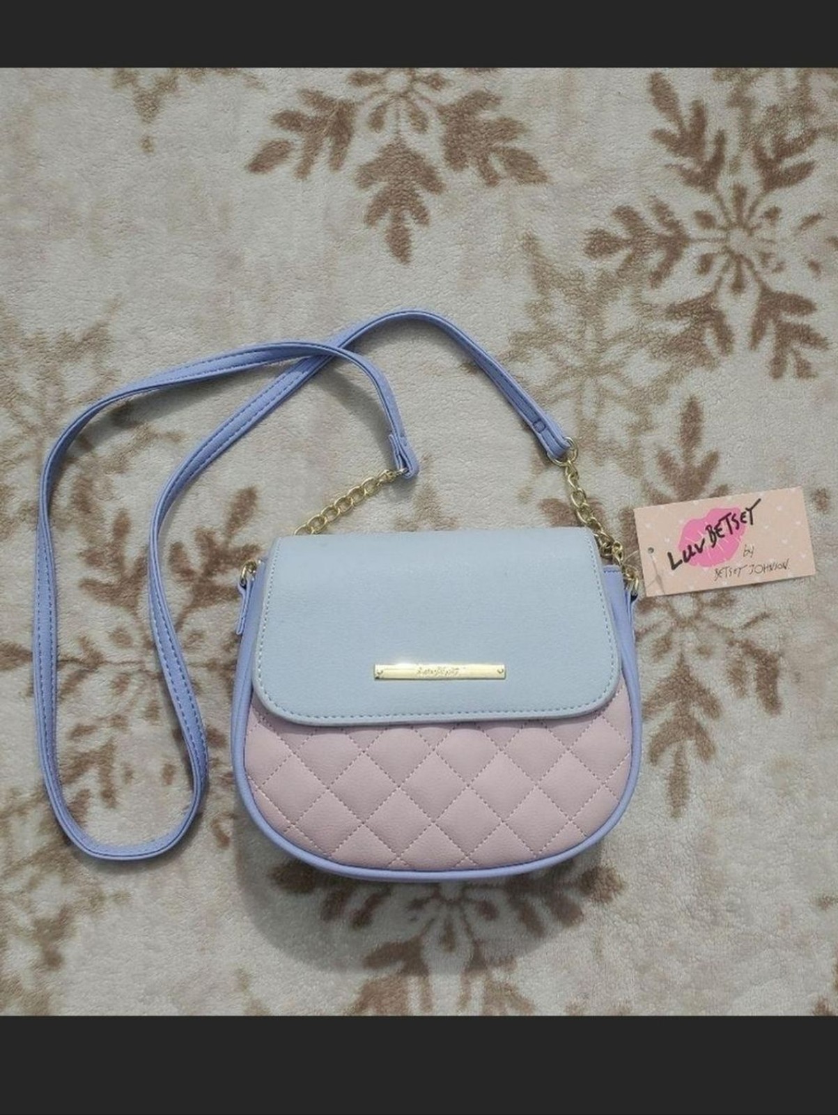 NWT Betsey Johnson LB Bri Pastel Pink and Purple Crossbody Purse