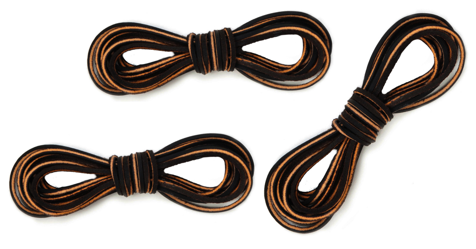 Work Boot Leather Laces Welders Logger 3 PAIRS 72″x 9/64″ Dark Brown Alm STRONG