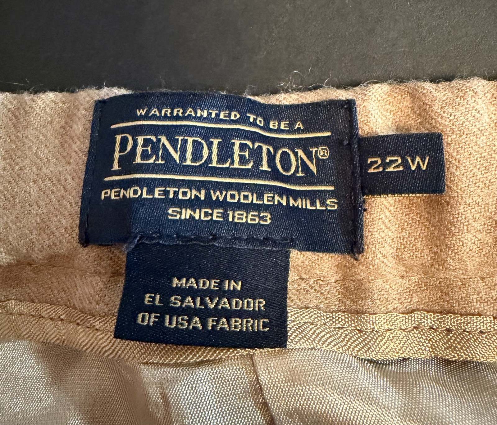 Pendleton 100% Wool Women Pants Trousers Slacks 22W Beige Tan Brown Lined Vtg 22