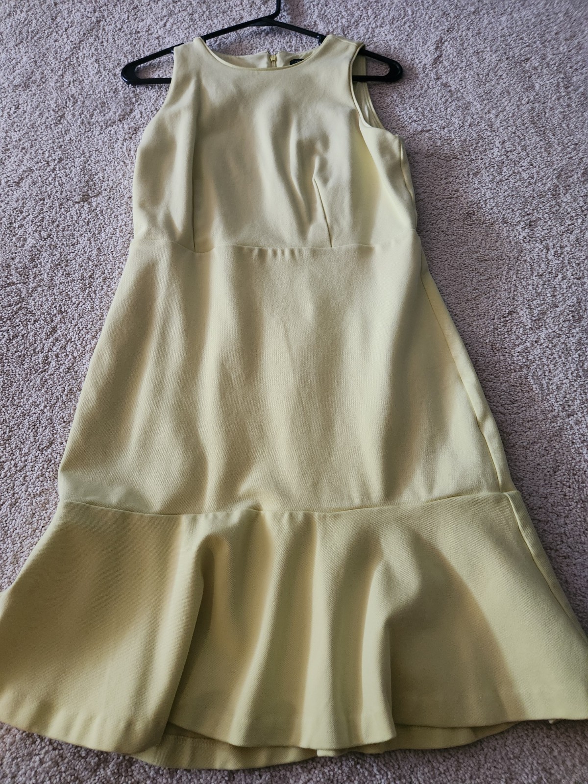 Banana Republic Yellow Lemon Fitted Pleated Sleeveless Career Dress Sz4