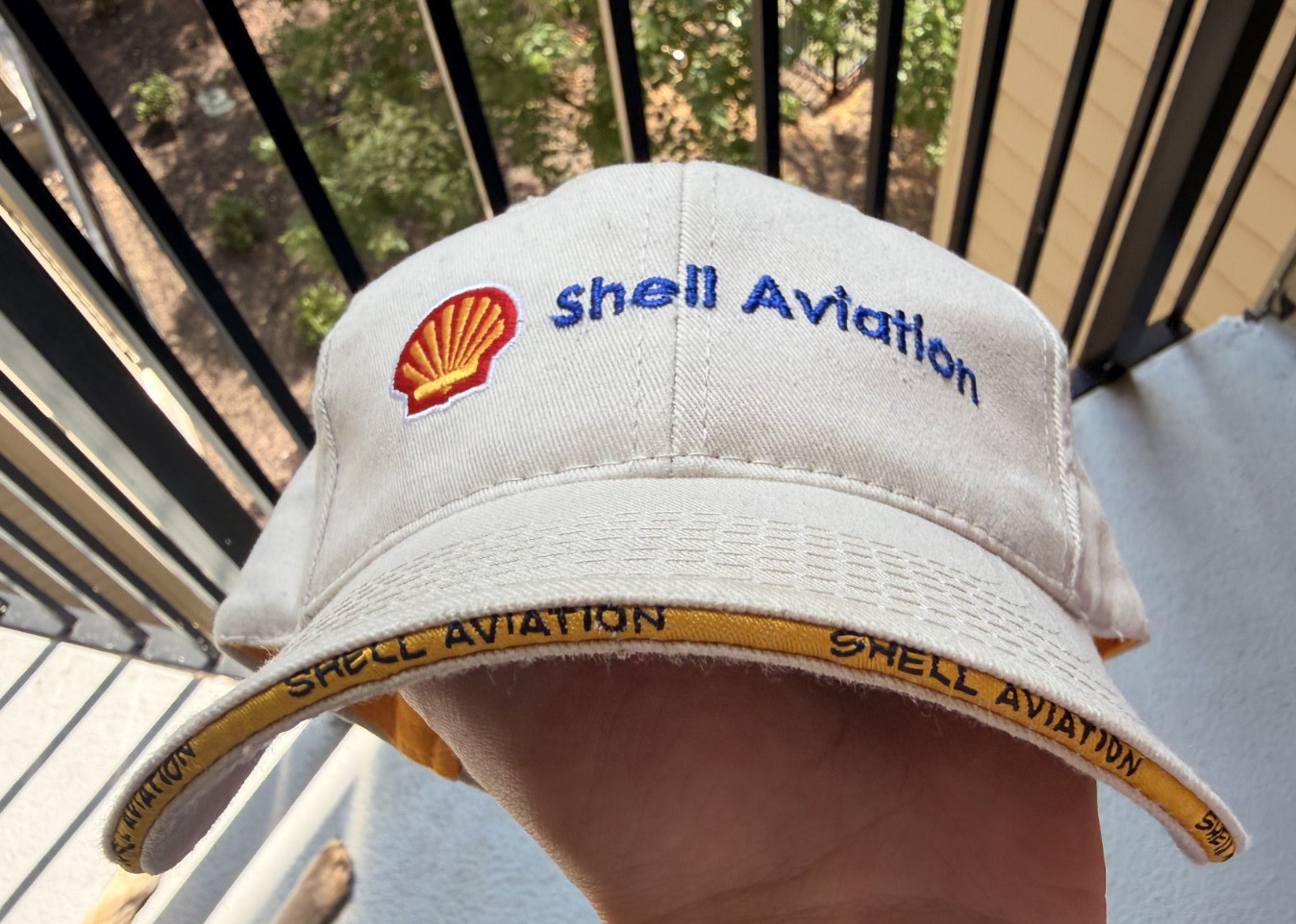 Shell Aviation Fuel Embroidered Adjustable Baseball Beige Hat/Cap