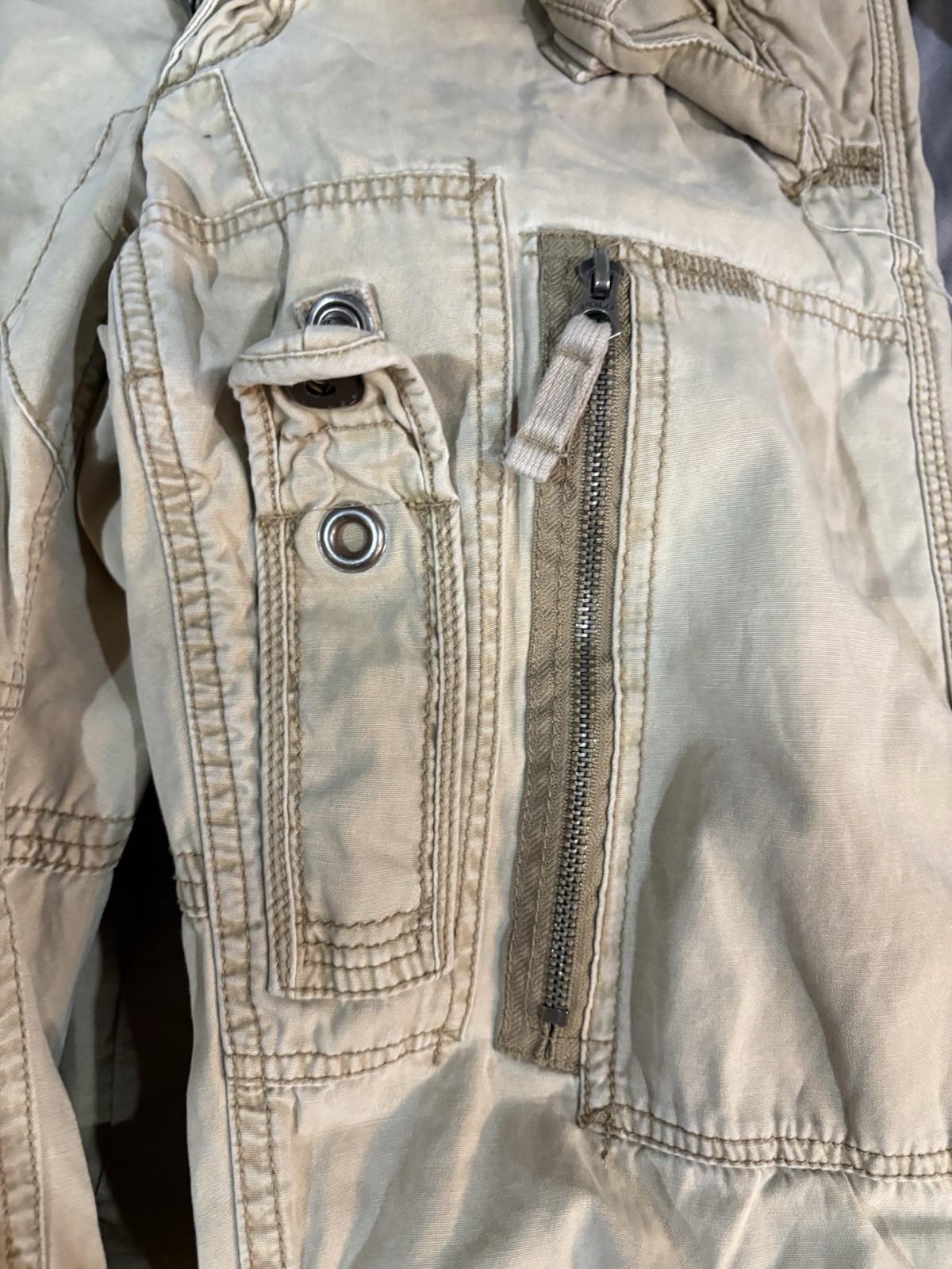 RALPH LAUREN Womens Parachute Pants Sz 2 Multi Pocket Khaki Rare