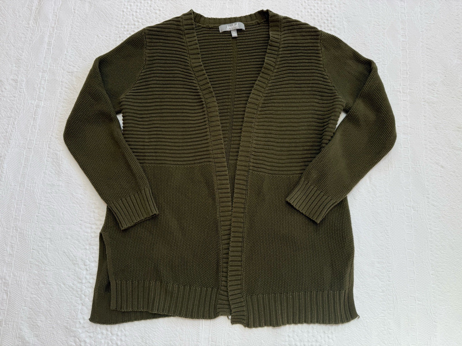 Marled Cardigan Sweater Olive Green Women’s Size Medium M
