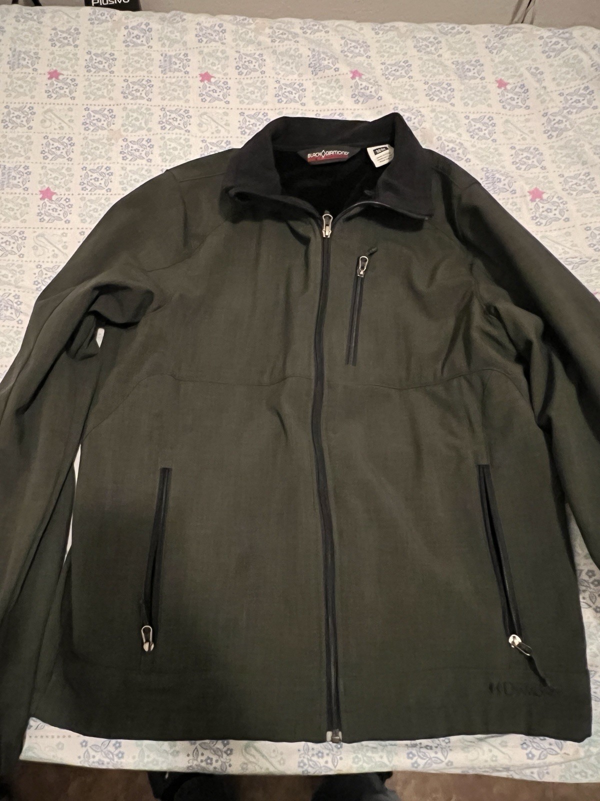 Black Diamond Double Diamond Softshell Jacket Black Full Zip Mens Medium