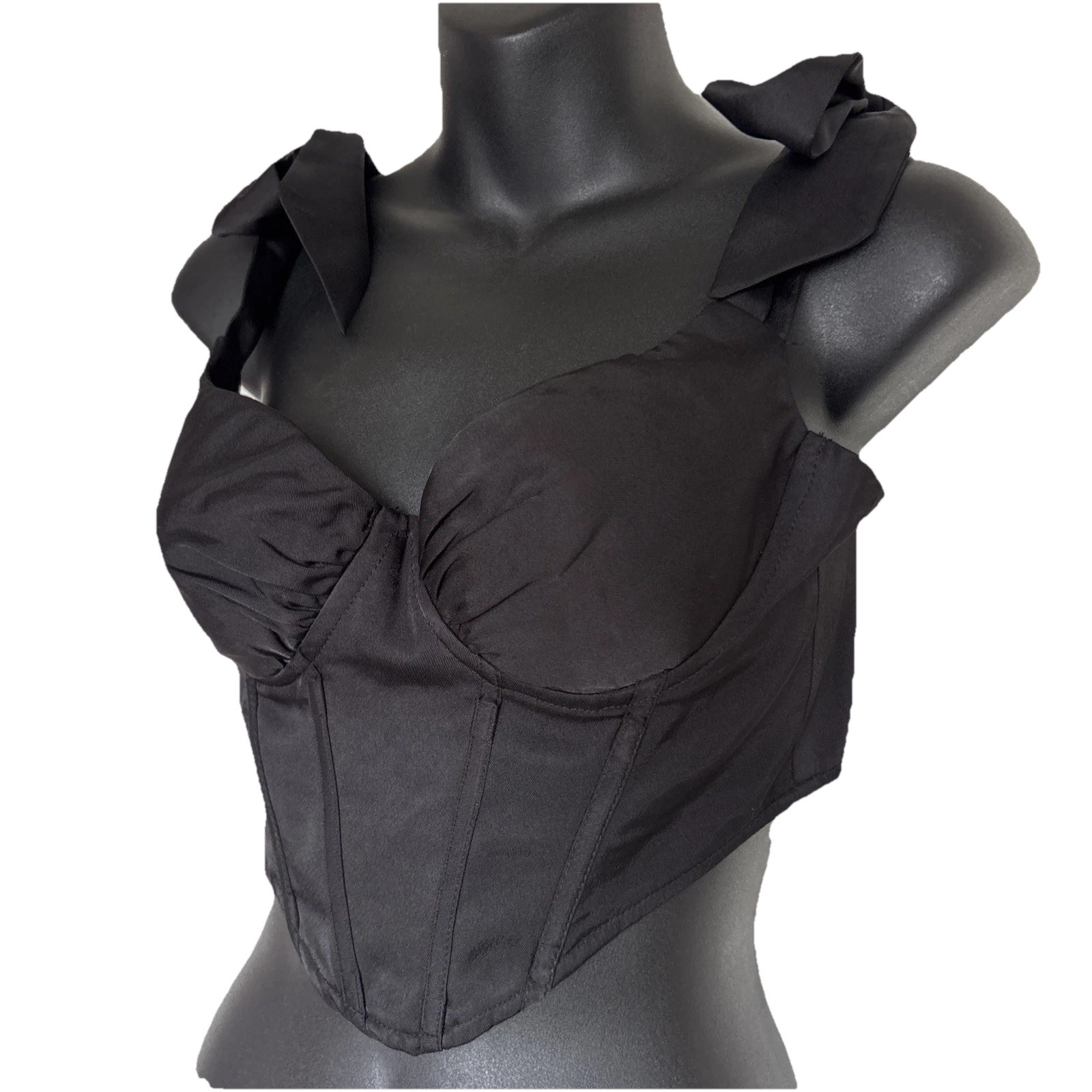 Musette Manhattan Beach Bustier Corset Top XS Black Festival Boho Outlaw Edgy