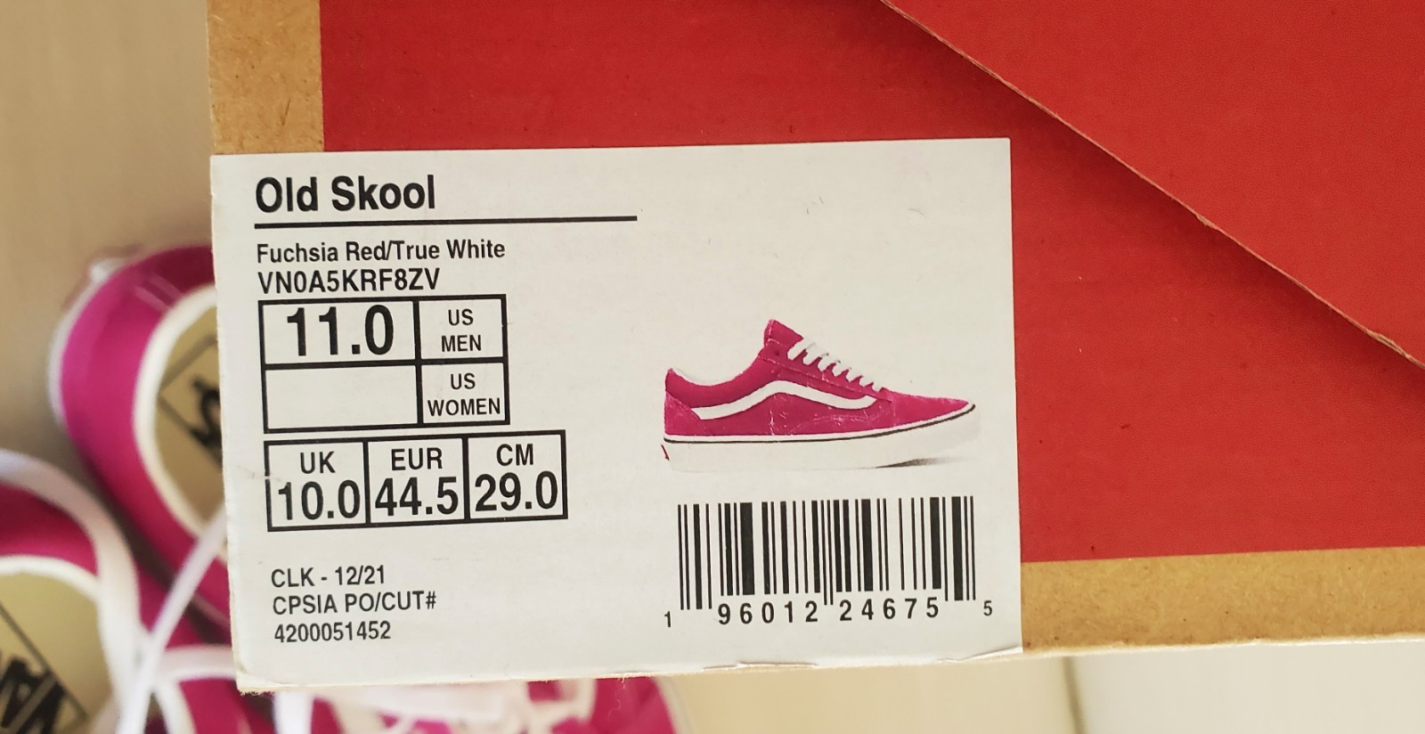 VANS Old Skool Fushia Red Men 11