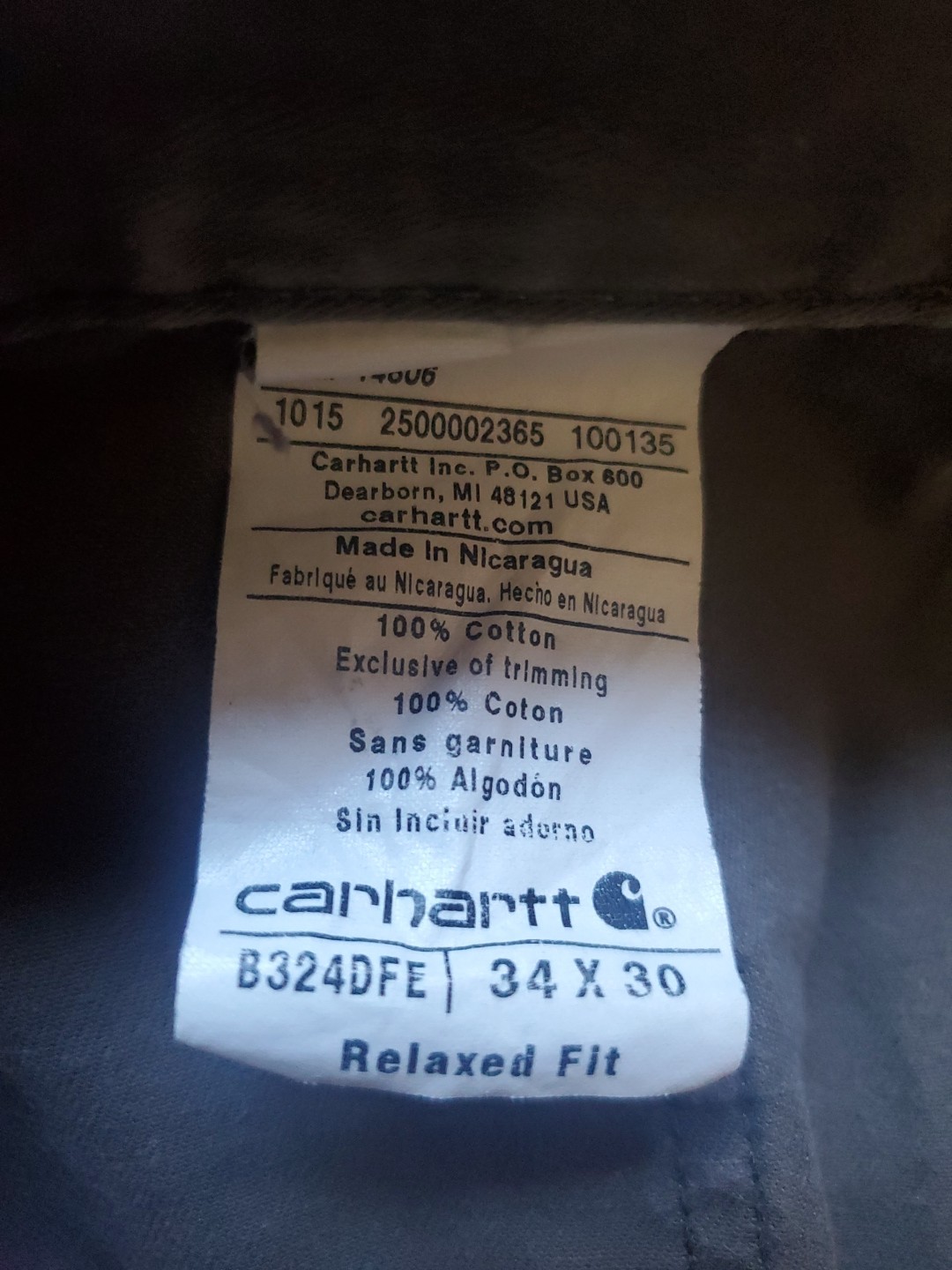 Carhartt B324 DFE Relaxed Fit Utility Work Pants Mens 34×30 Dark Olive