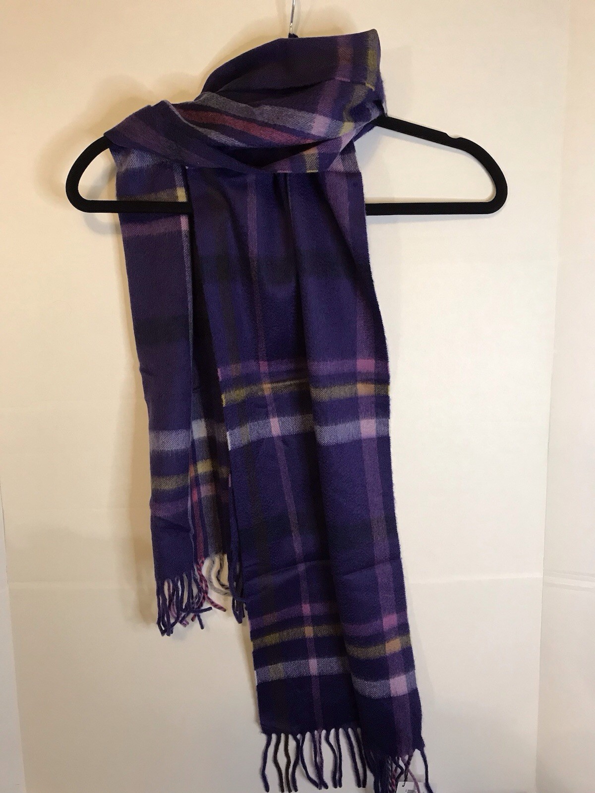 Coach Black Violet 100% Cashmere Scarf NWT In Bag 70”L X 12”W $178 MSRP