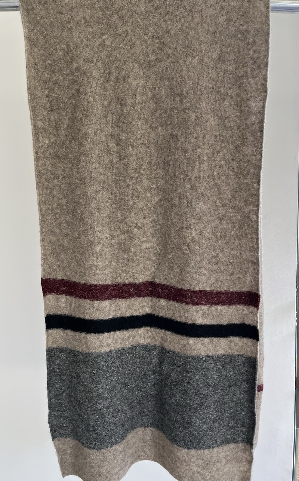 Women’s Wool Striped Scarf 76 X 20 Inches