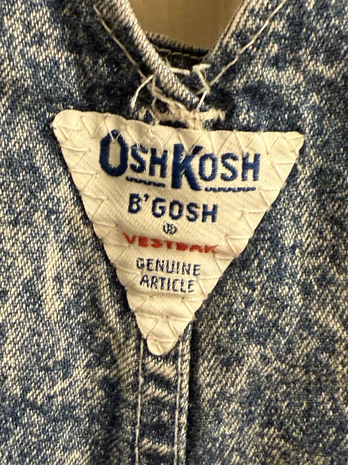 Vintage OshKosh B’gosh Blue Acid Wash Denim Overalls 4T USA EUC