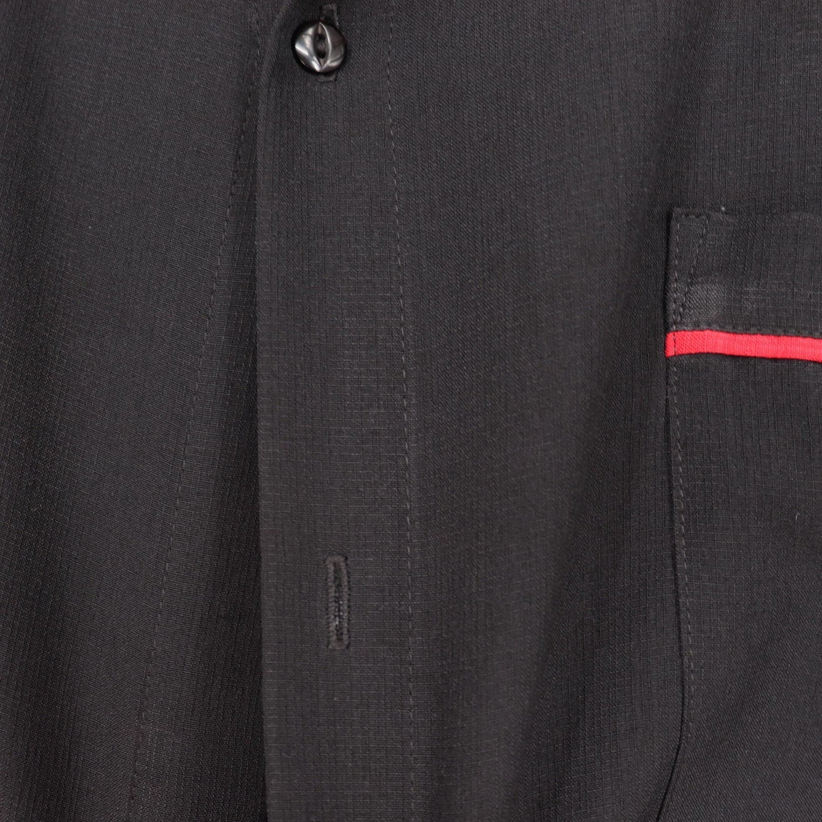 Steady Mens 3X Black & Red Panel Rockabilly Button Up Short Sleeve Bowling Shirt