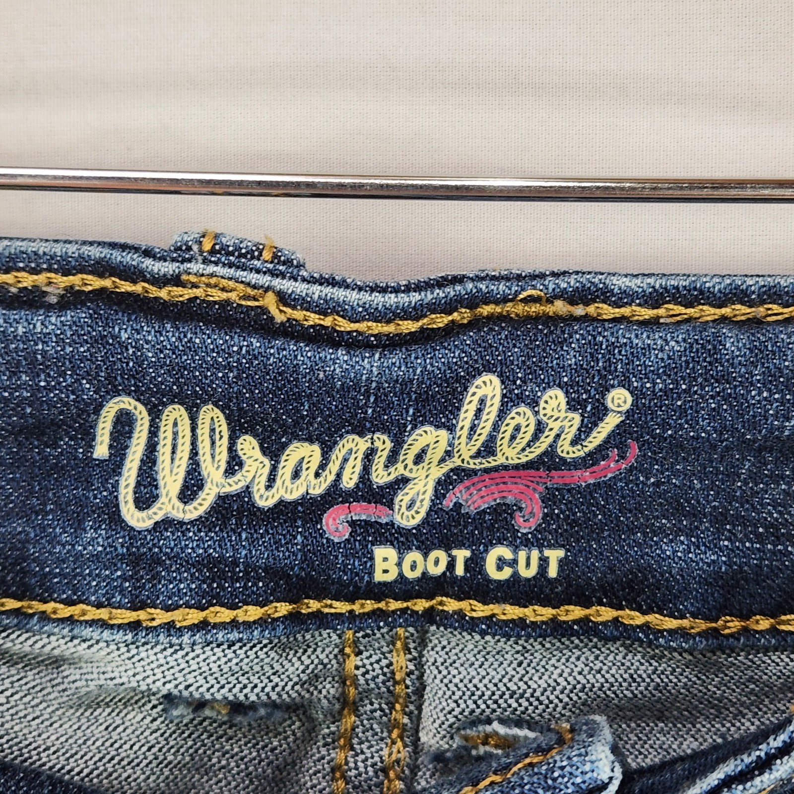Wrangler Womens Bootcut Jeans Size 7×34 Blue Denim Mid Rise Western Y2K