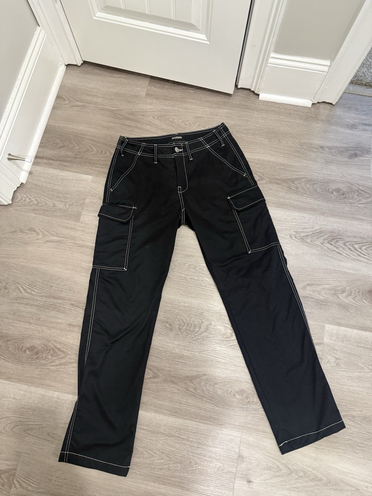 True Religion Men’s Black Dark Wash Straight Regular Fit Mid Rise Jeans 36