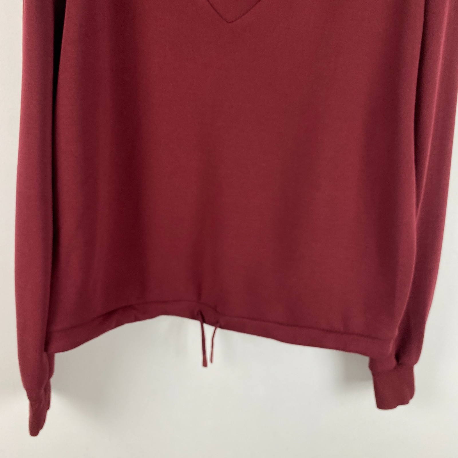 Varley Betsy Sweat Doublesoft Cowl Neck Drawstring Hem Red Sweatshirt XL
