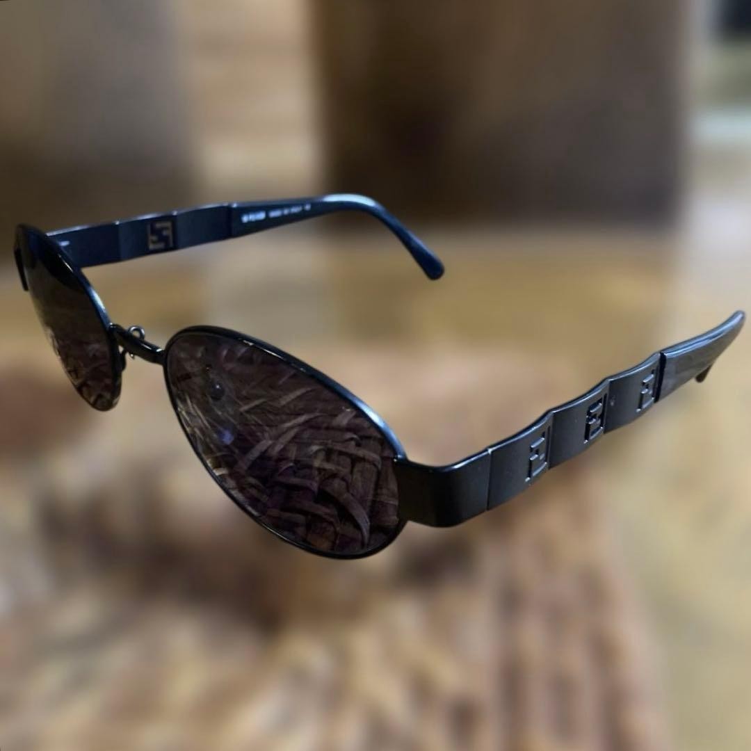 FENDI Sunglasses SL7160 53 Zucca Pattern, Made In Italy, Black