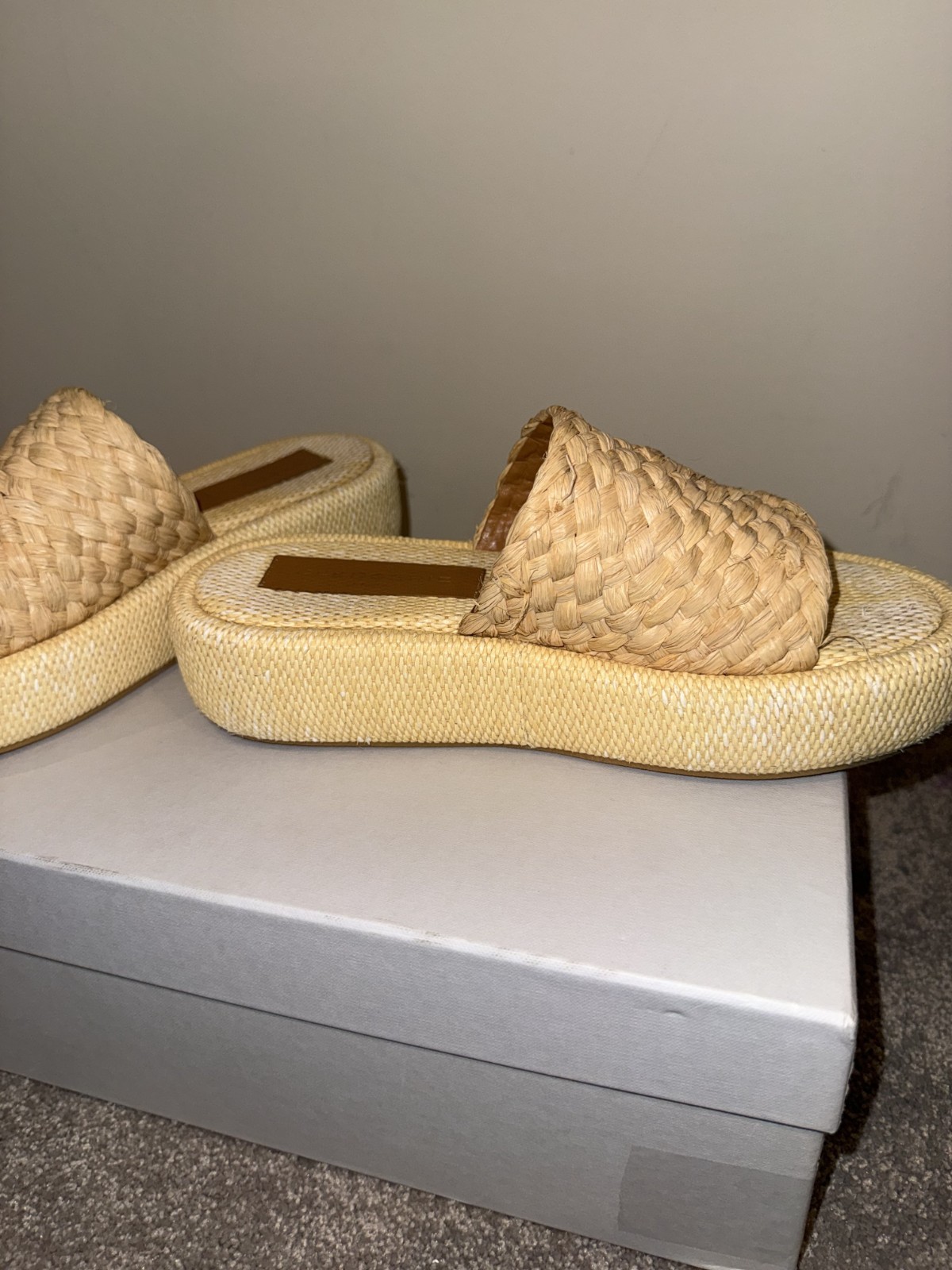 Clergerie Paris Women’s Platform Sandal Ajoe Raffia EU38.5 US8