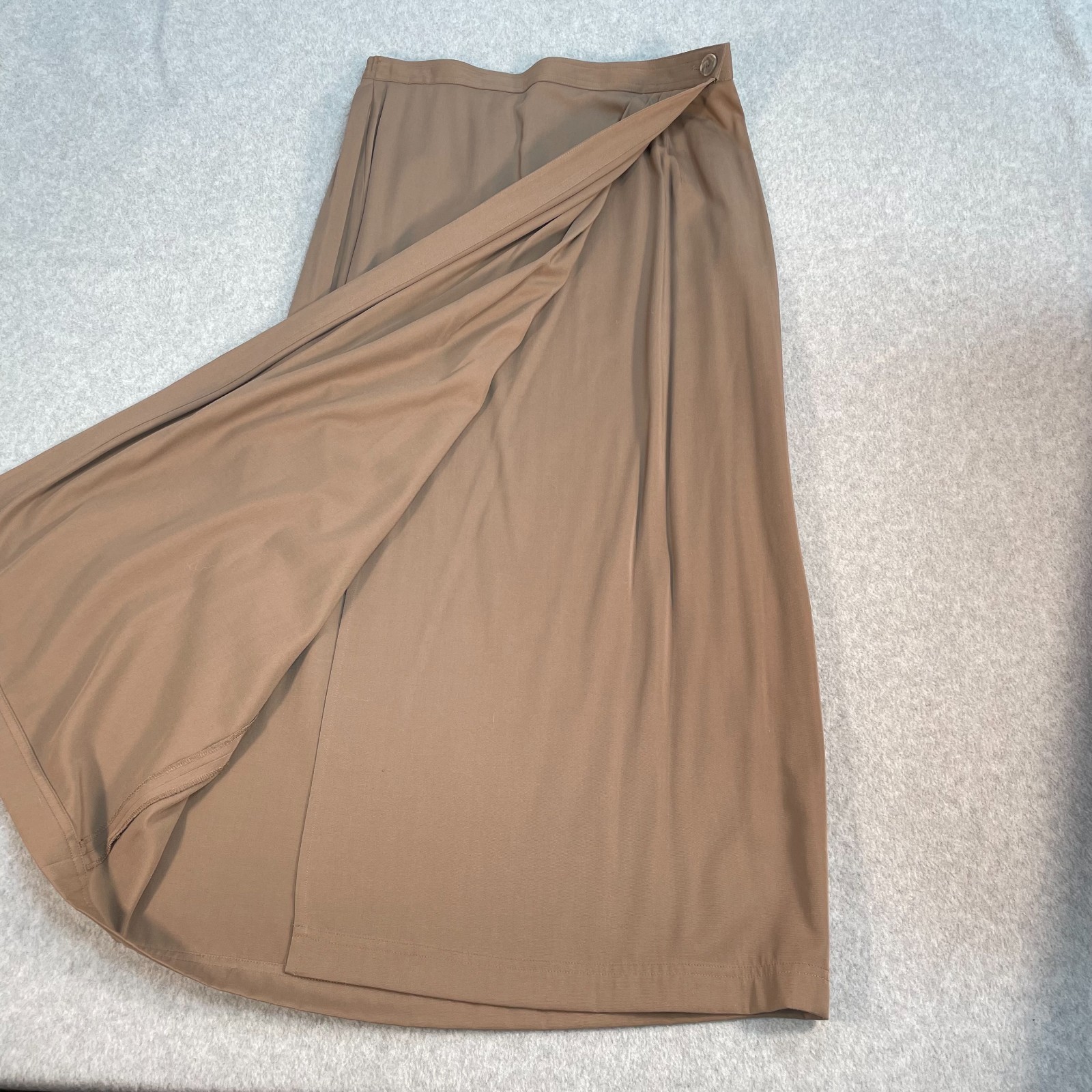 Evan Picone Sport Vintage Wrap Skirt Women’s L Brown Mocha 90’s Preppy Midi