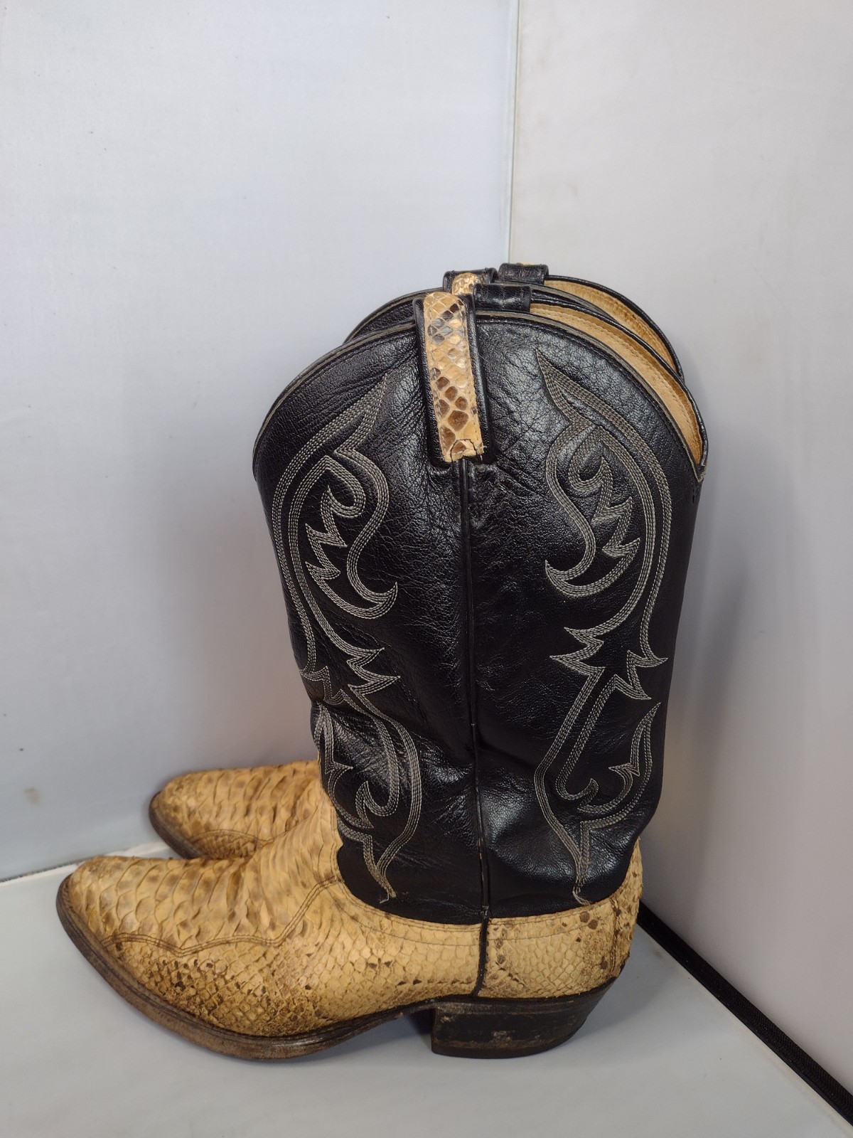 Dan Post Cowboy Boots Mens Size 10.5 Exotic Python Snakeskin Western
