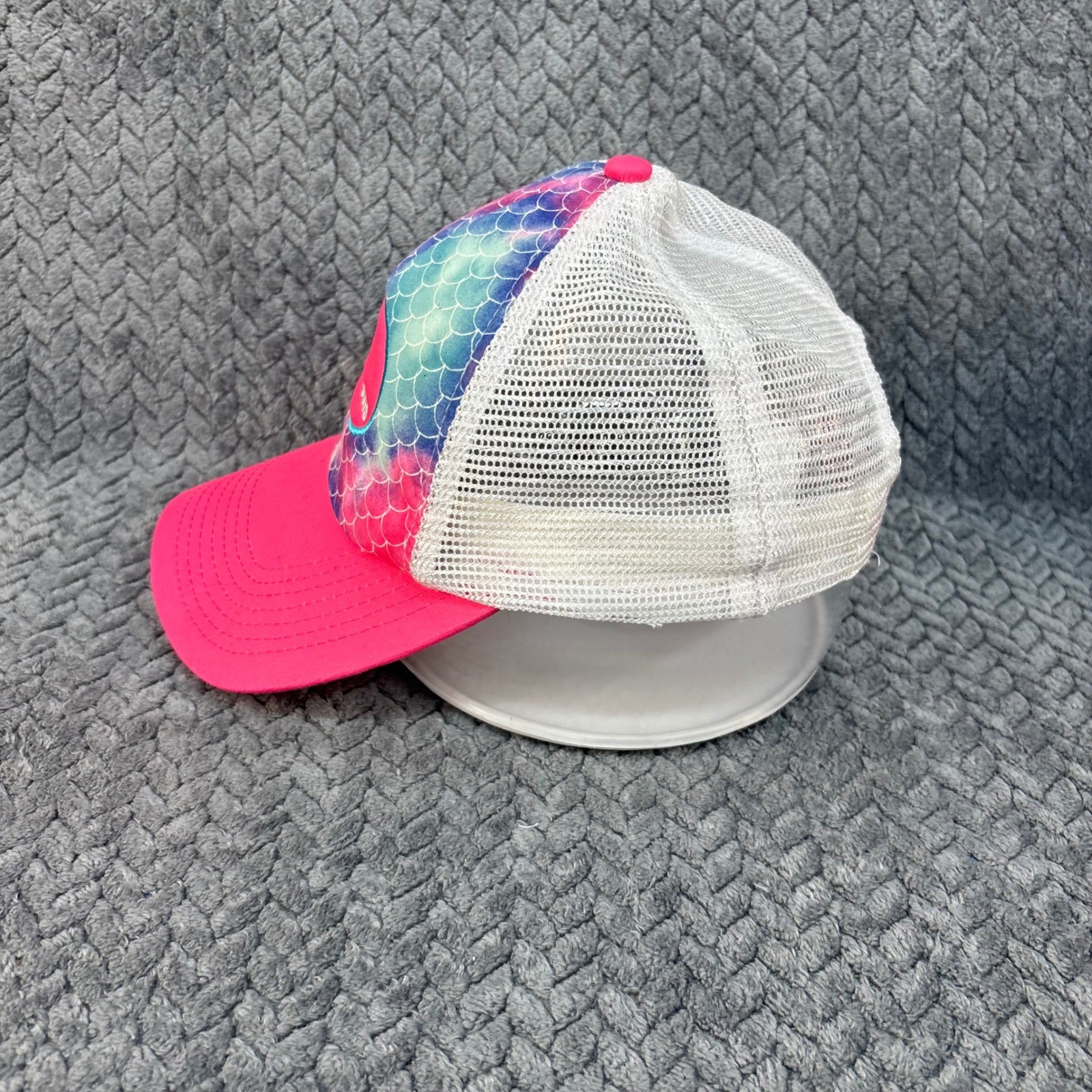 O’rageous Mermaid Scale Trucker Hat Pink Blue Mesh Snapback Baseball Cap