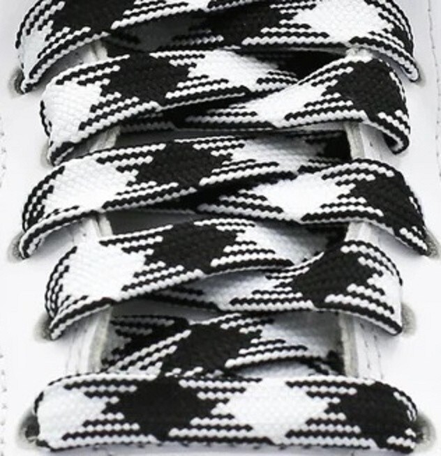 NEW Fat Wide Shoelaces Diamond Plaid Checkered 1.5cm Wide and 54 in & 45 in Long