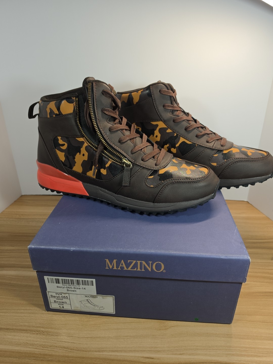 Mazino Shoes Sneakers Beryl 065 Camo Fashion Men Athletic Casual Gym Size 14