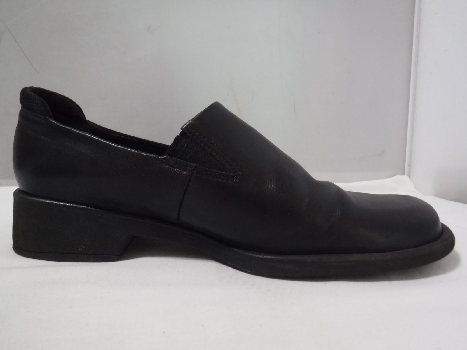 VTG 90s Men’s ECCO TWIST Elastic Gore Slip on Block Heel Loafers Sz 7 Wmns 9.5