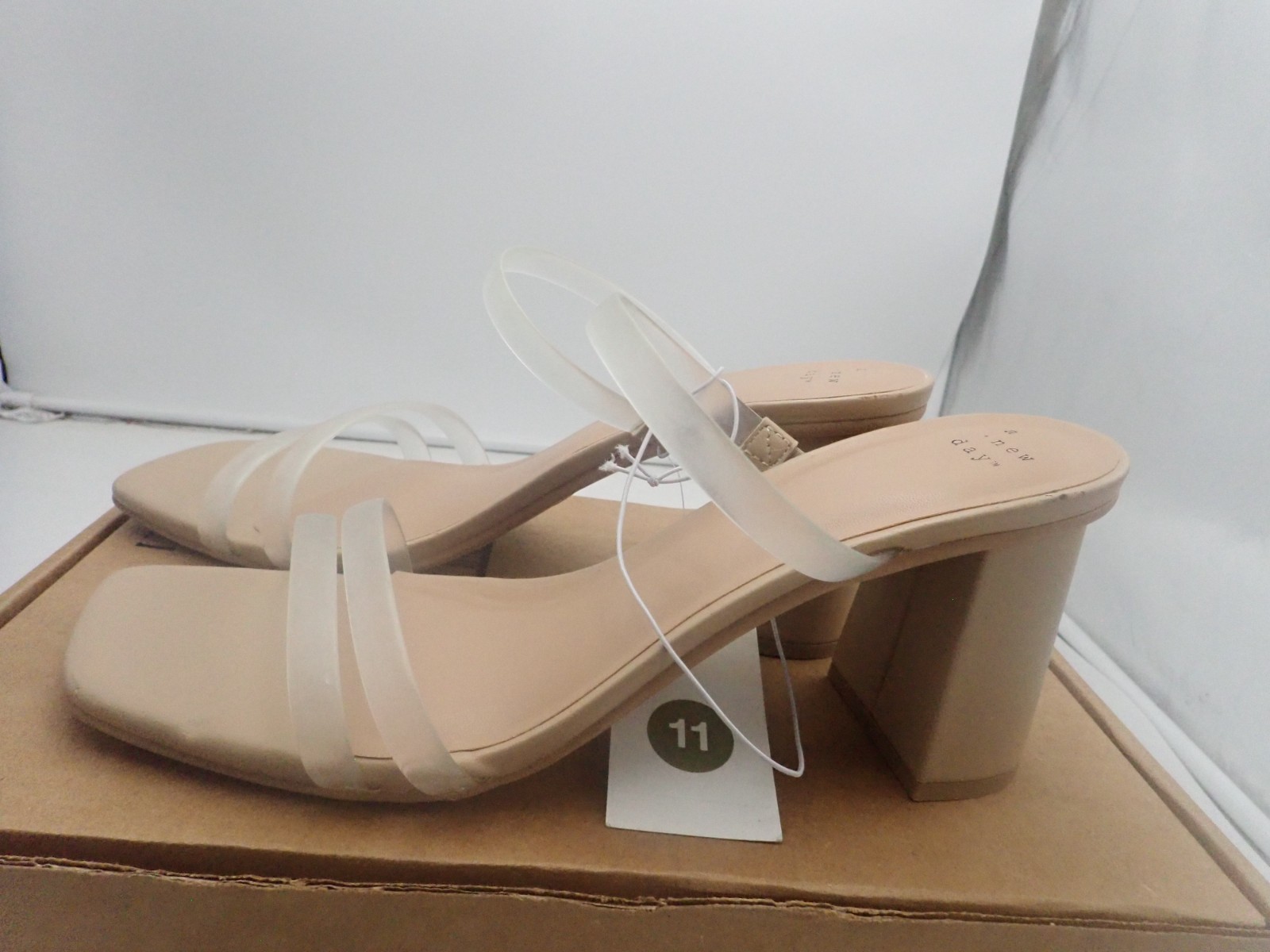A New Day Stacy Mule Heels Size 11 Block Heel Slip-On Sandals