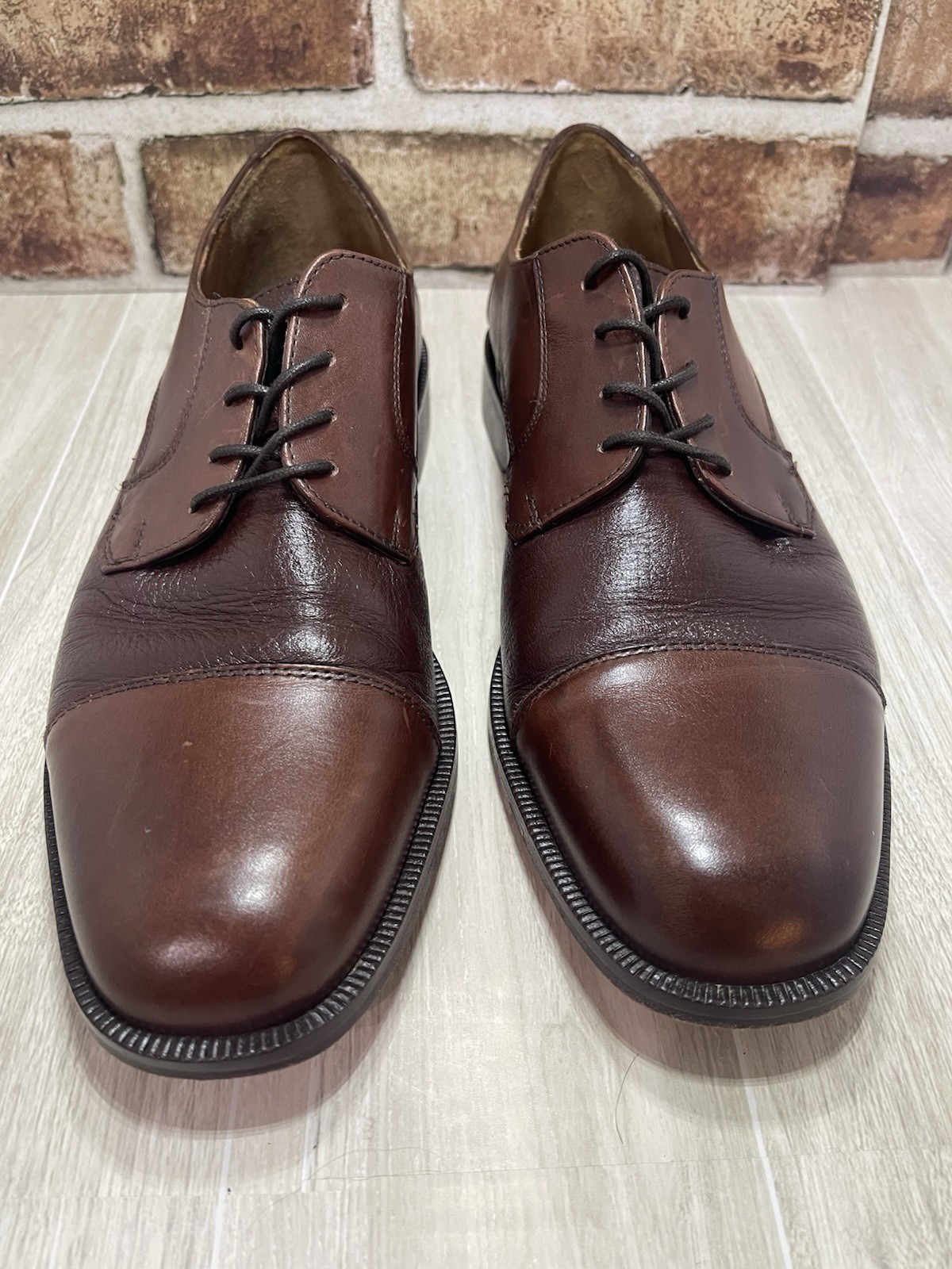 Bostonian Tifton Edge Oxford Dress Shoes, Brown Leather, 10M