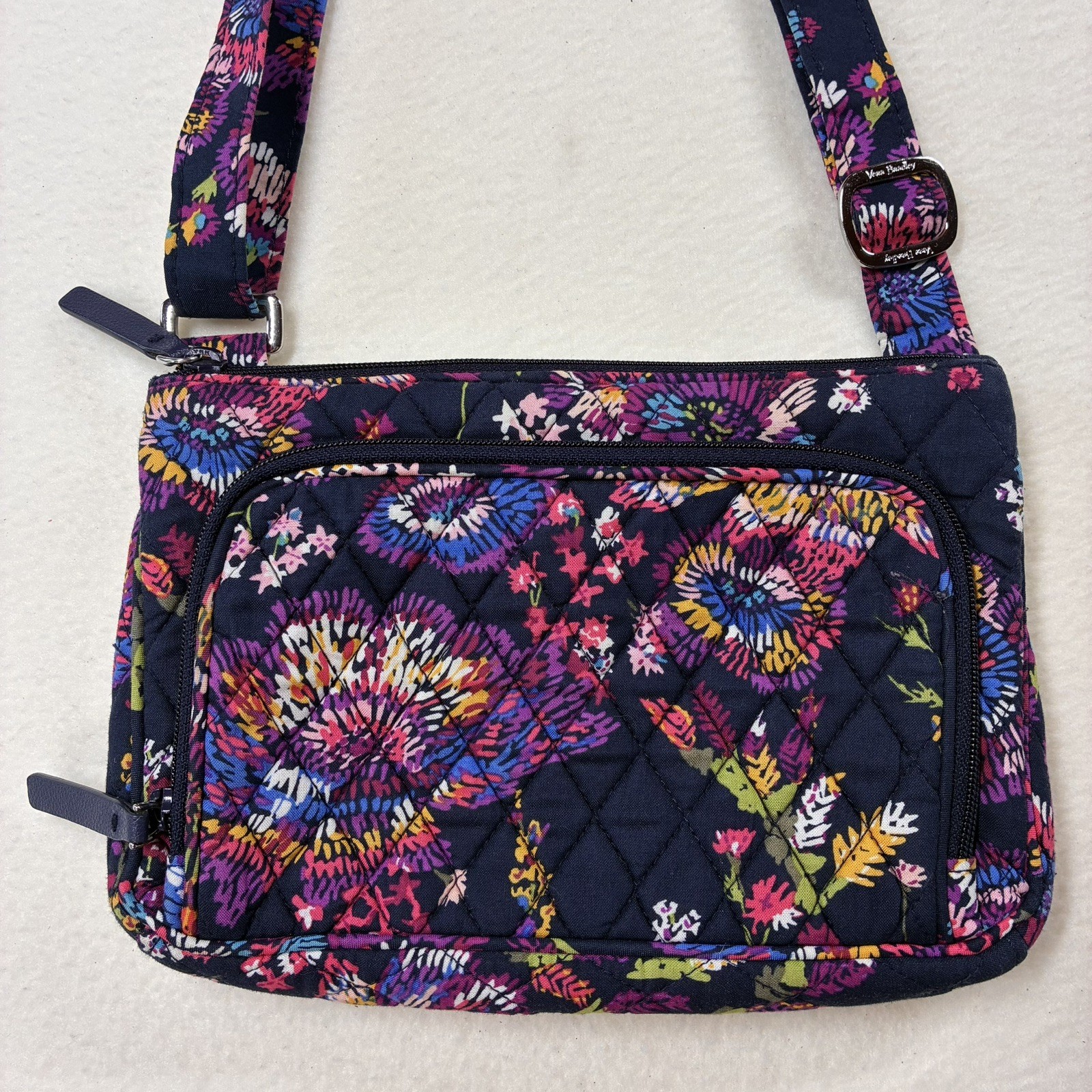 Vera Bradley Little Hipster Crossbody Bag retired Midnight Wildflowers boho