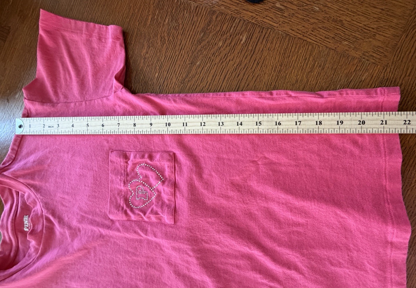 Victoria’s Secret PINK Perfect Cotten Tee ~ Double Bubble Heart Bling ~XS~