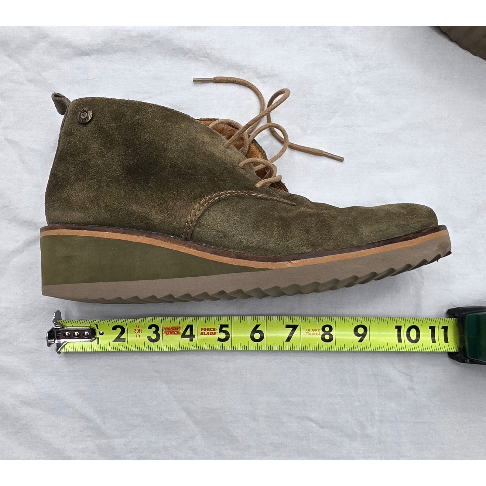 Sofft Women Olive Green Suede Wedge Chukka Boots 1432129 Size 8.5M