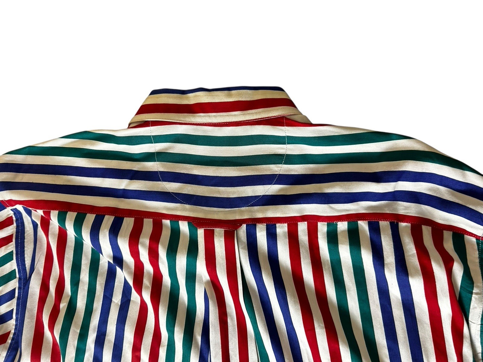 VTG Boston Traders Preppy Button Down Shirt Size XL Striped Colorful Nautical