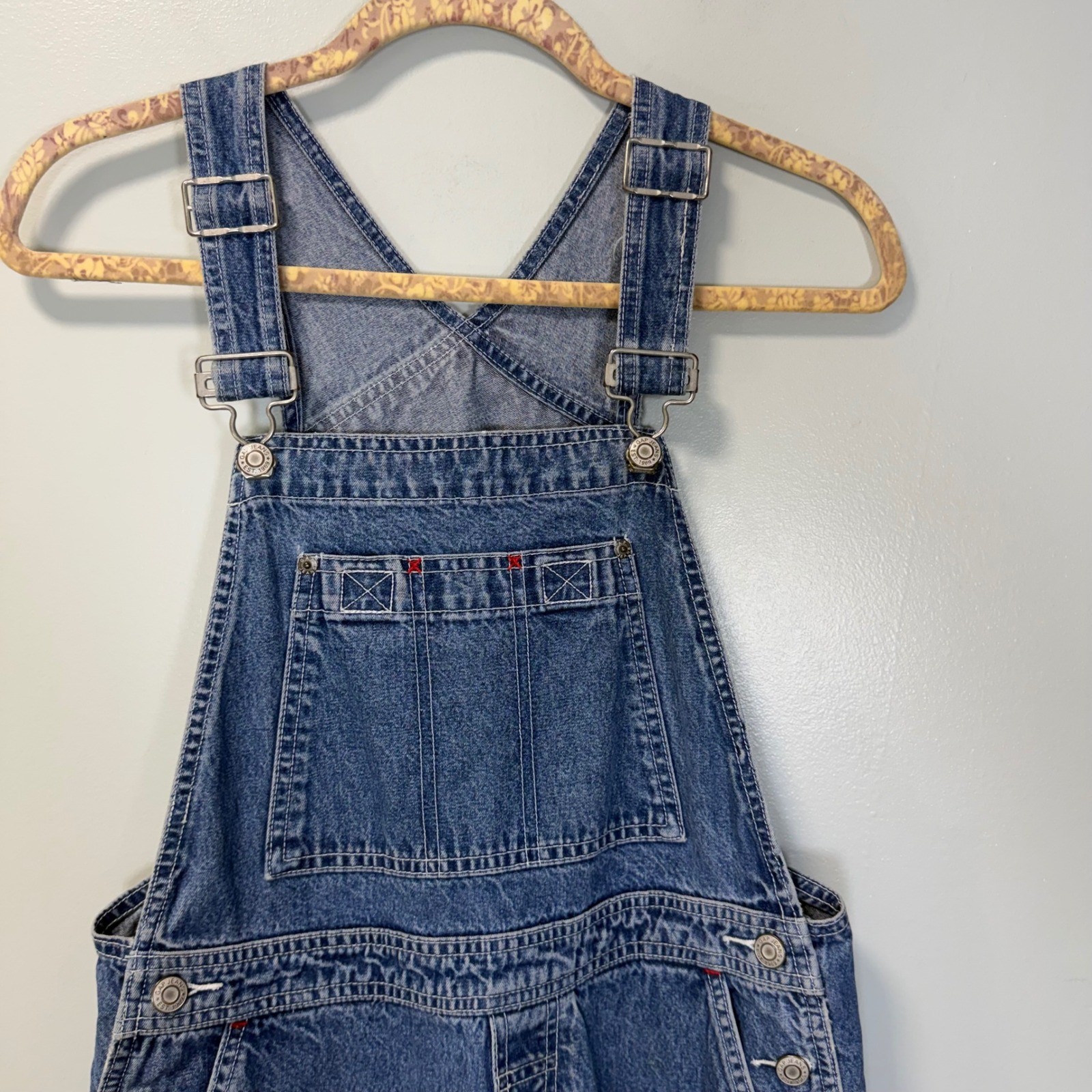 GAP Factory Store Vintage Y2K Denim Overalls Medium Wash Blue Cotton Small