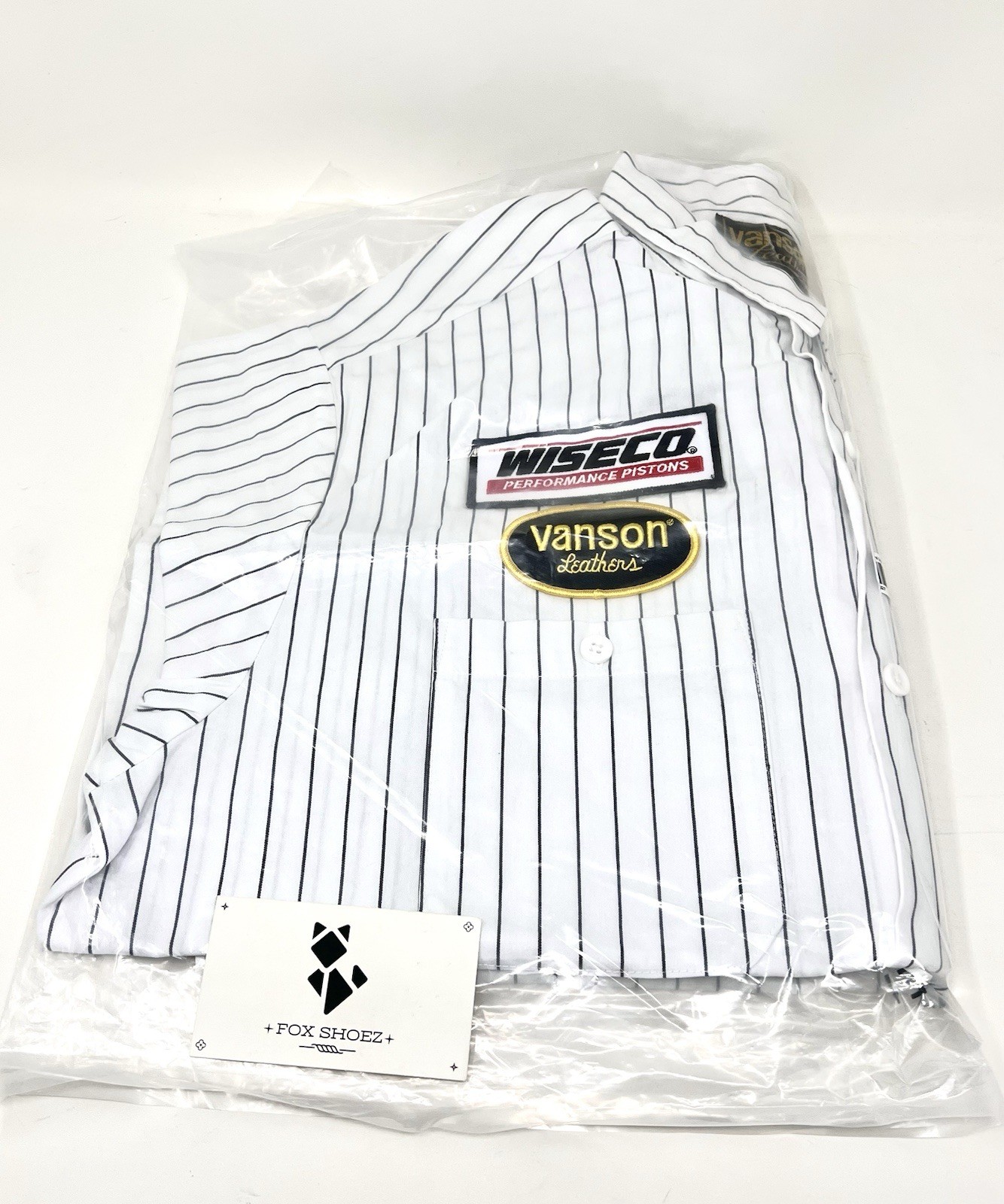 Supreme x Vanson Leathers Work Shirt White Stripe Button Up – Size Medium – NEW