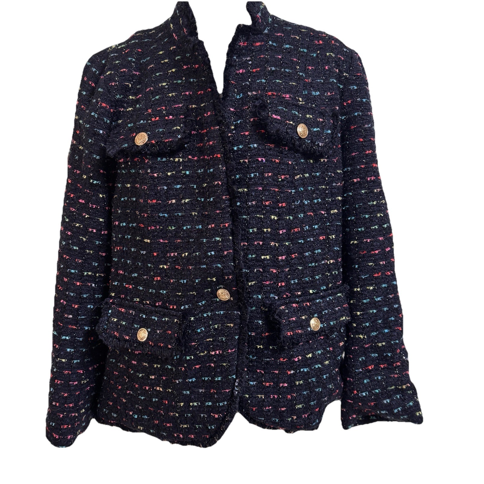 Talbots Rainbow tweed blazer jaket and skirt set sz 16