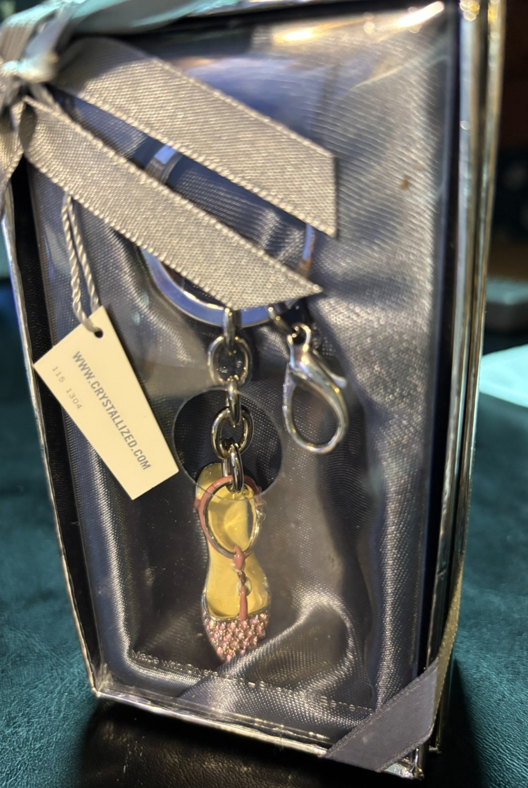 Swarovski Crystallized High Heel Shoe Key Ring in Original Satin Box, unopened