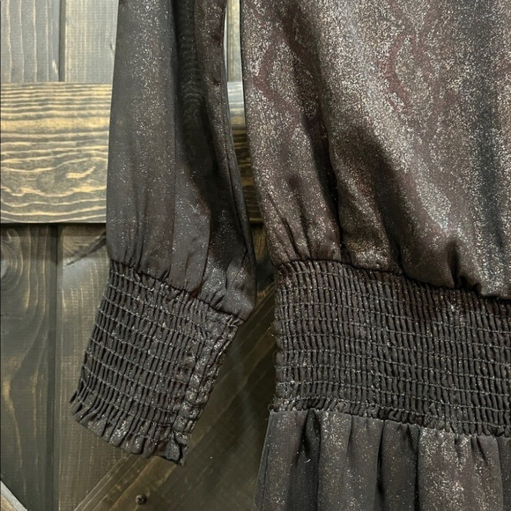 Veronica M Drop Waist Shimmer Dress XS Black Snake Fairy Grunge Whimsigoth Boho