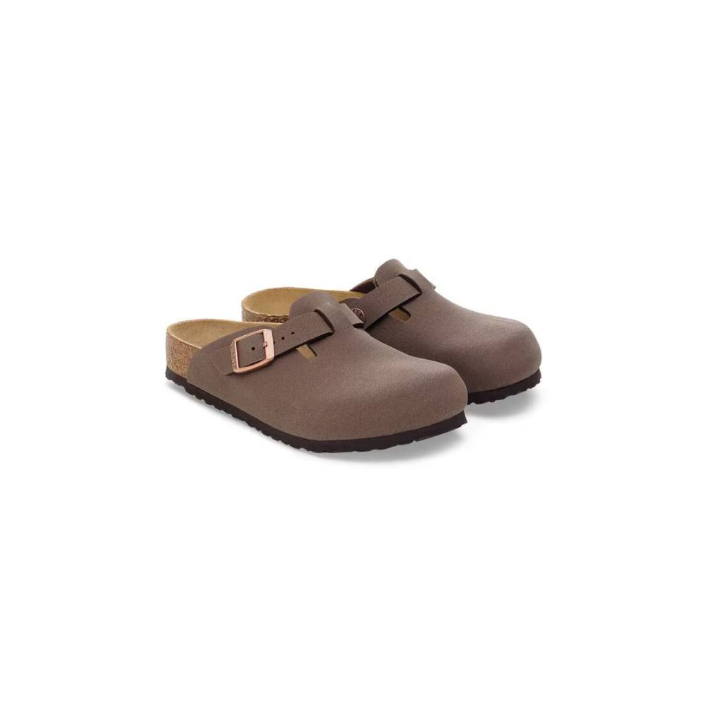 Birkenstock Kids Boston Birko-Flor Nubuck Clog Sandals – Mocca