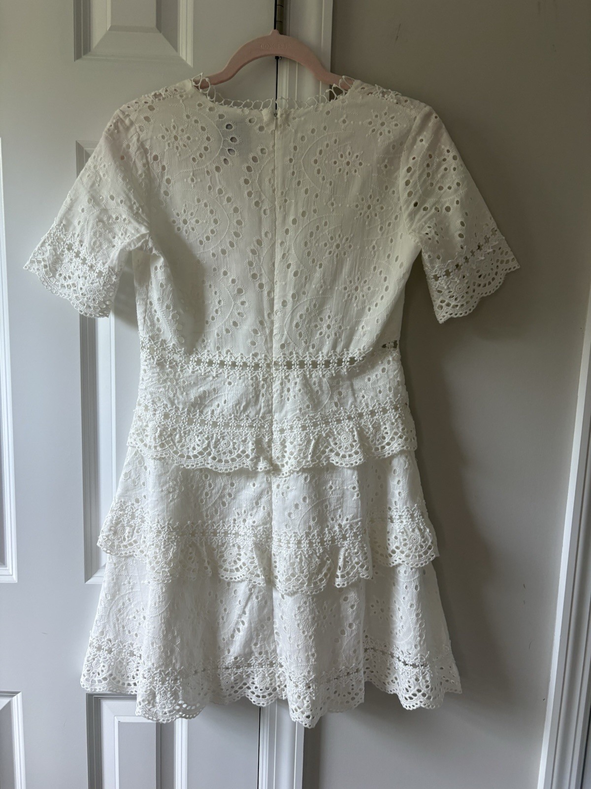 Anthropologie Sunday mi Amor dress White Cotton Romantic Eyelet Lace M