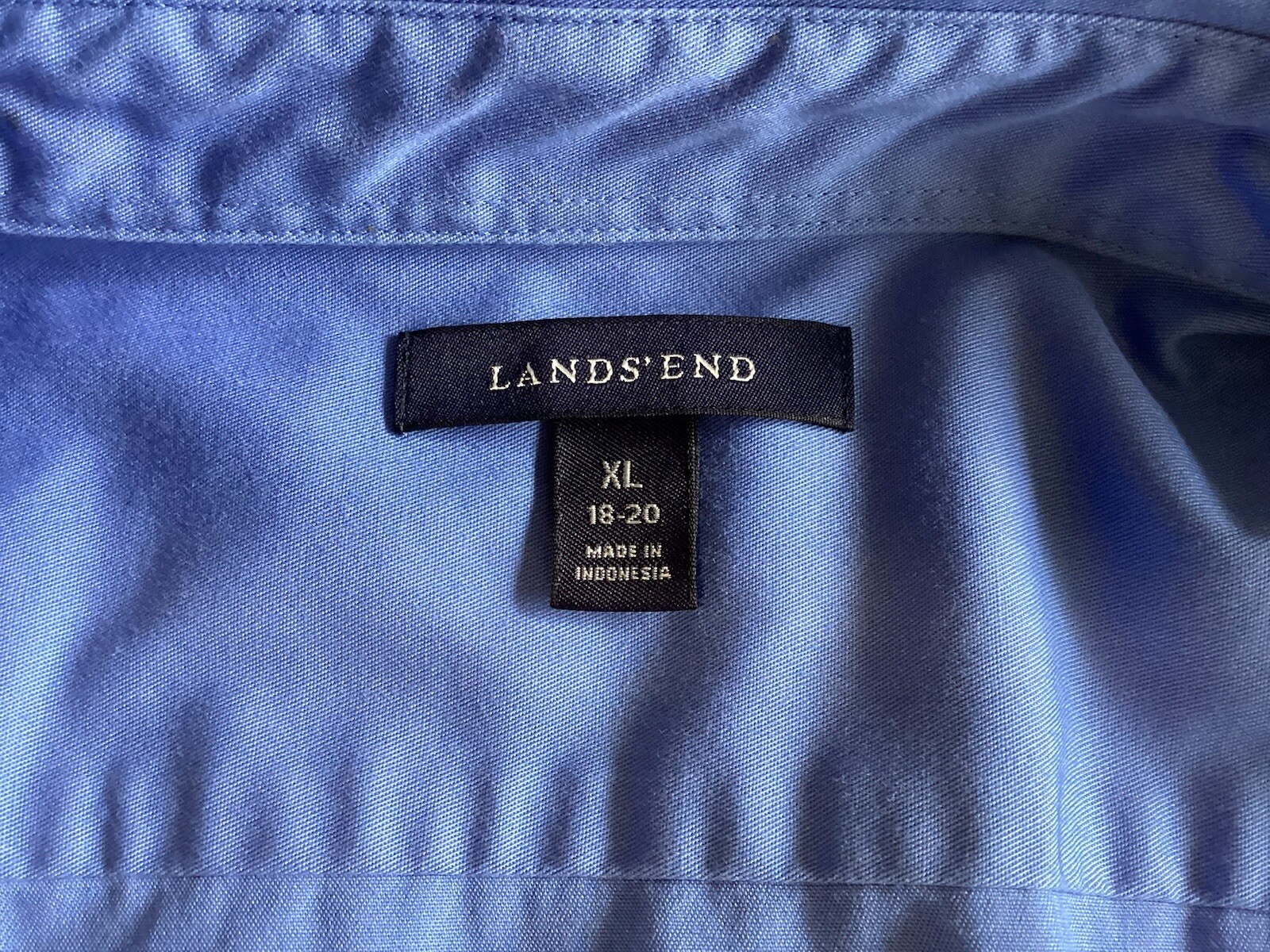 Land Ends Women’s Blue Button Up Collared Short Sleeve Size XL 18 – 20