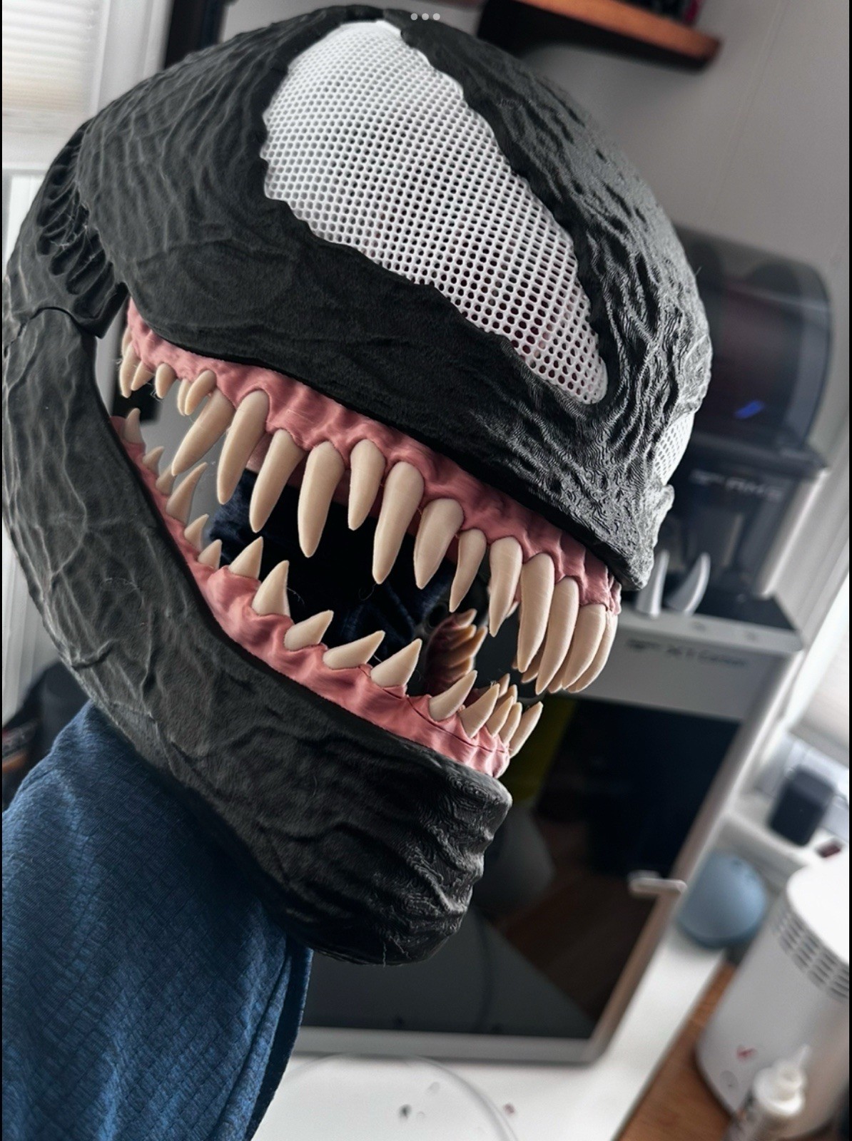 Venom Movie Mask Cosplay Costume – with movable