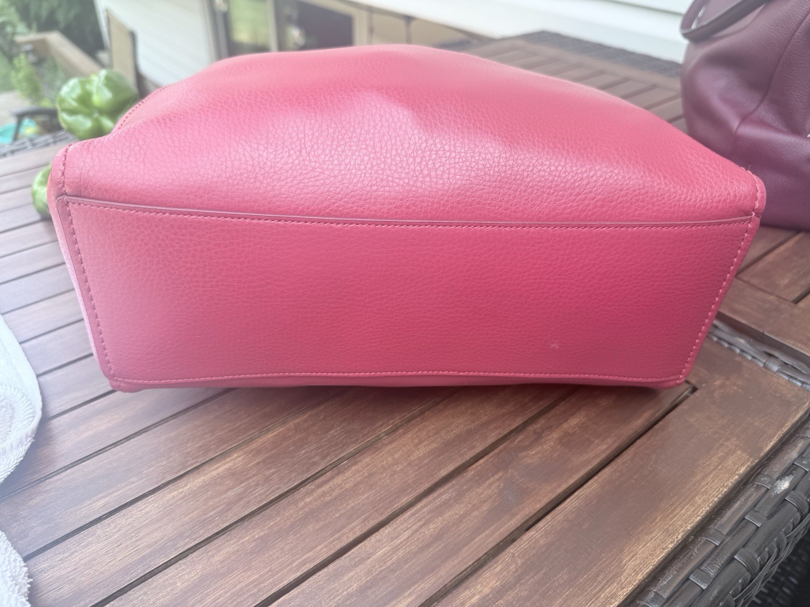 Coach Derby F58660 Red Pebbled Leather Tote Bag/Shoulder/Suede Line