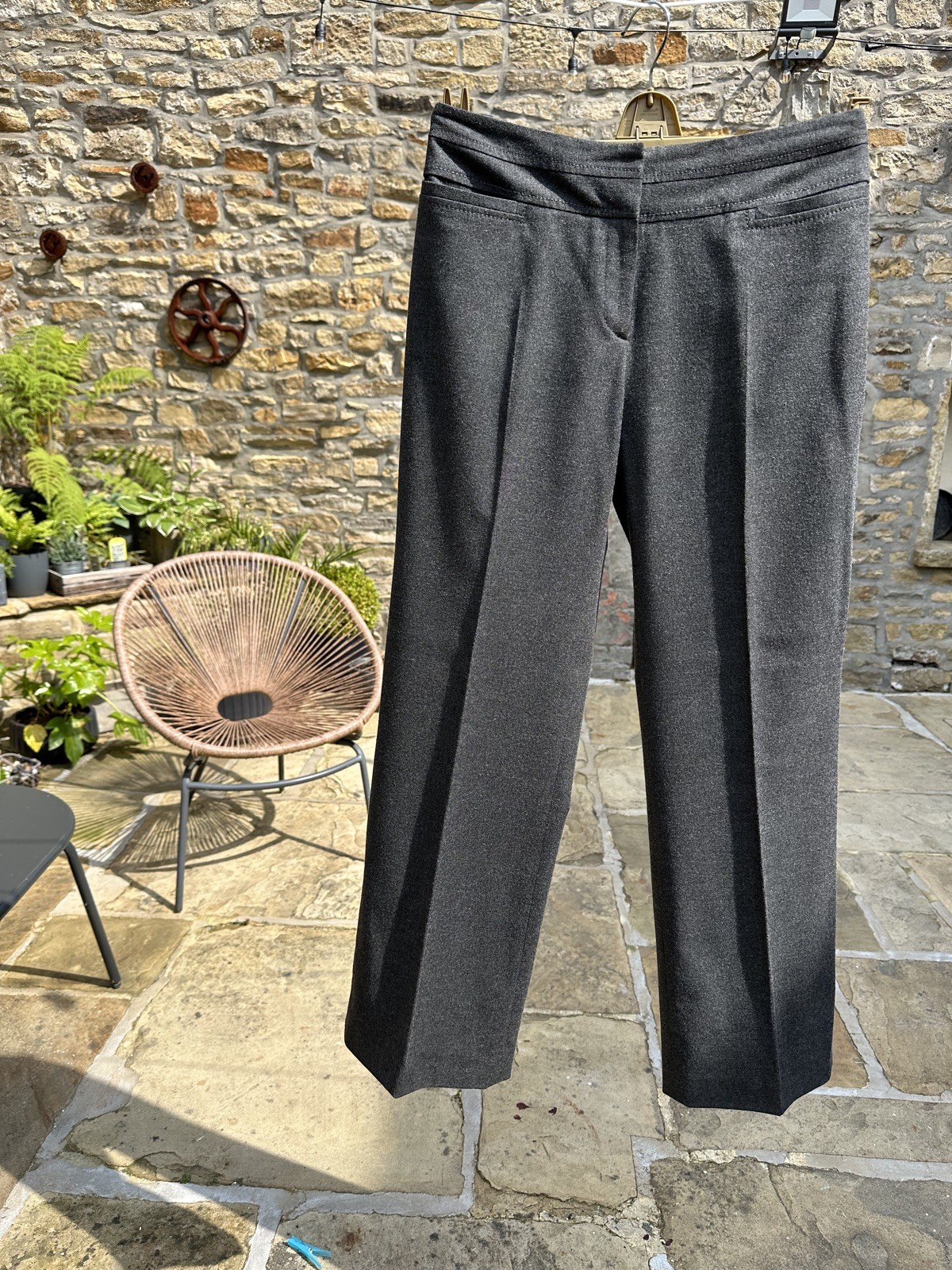 PHASE EIGHT Charcoal Grey Wool Look Tailored Trousers Size 10 Lovely Condition