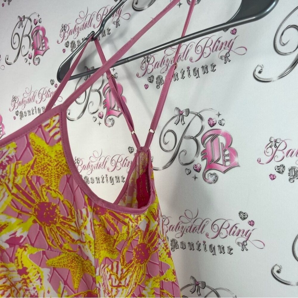 Macbeth Collection by Margaret Josephs dress starfish crabs ocean Pink Yellow