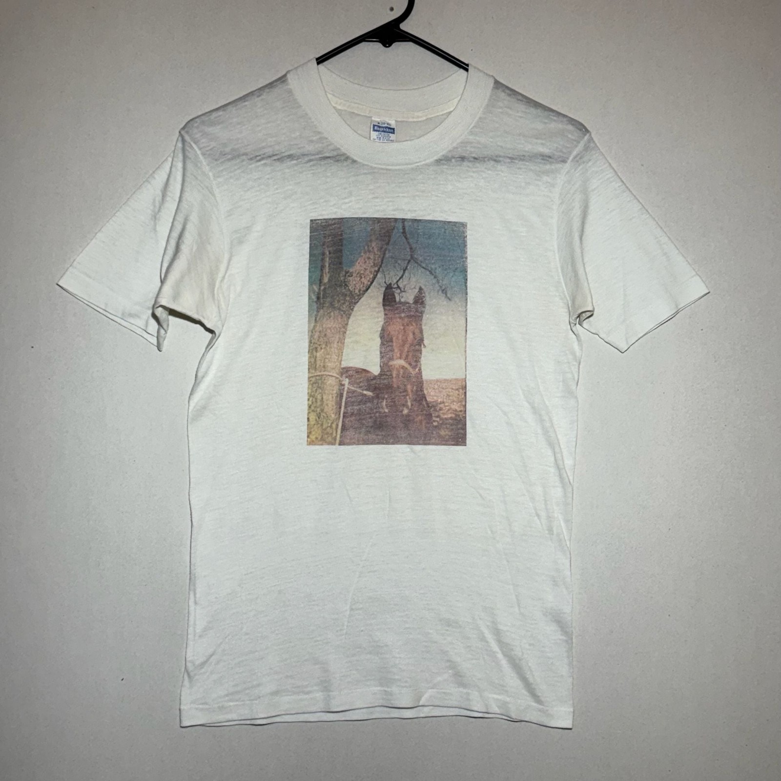 Vintage 70’s/80’s Healthknit Single Stitch Horse Nature Graphic T-Shirt Sz M
