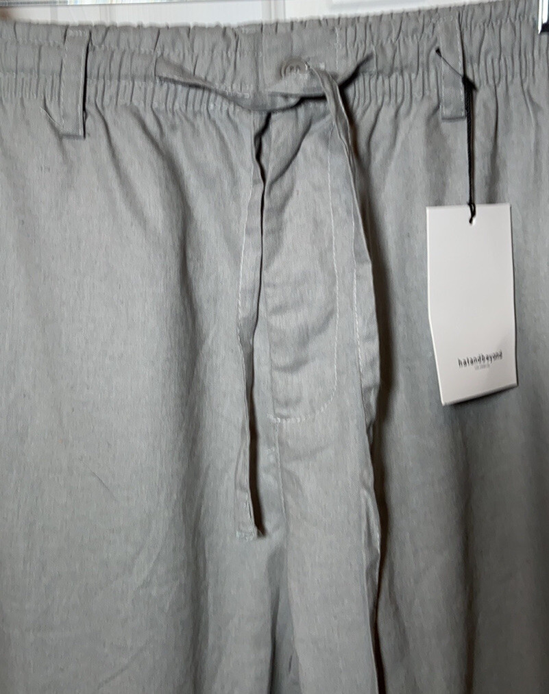 Hat and Beyond Linen Pants Drawstring Relaxed Gray