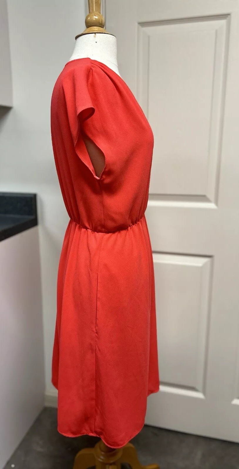Halogen Casual Party Cocktail Dress Sz M Bright Brick Red