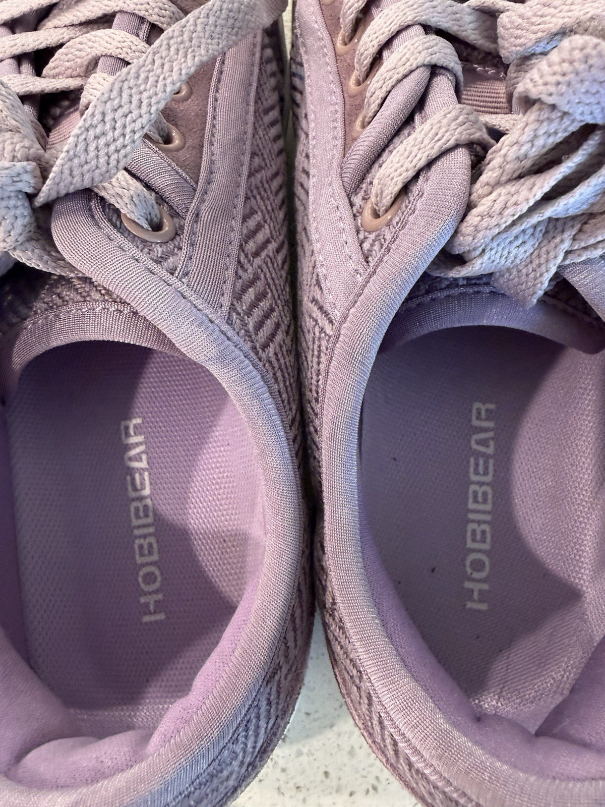 HOBIBEAR Women’s Low Top Lace-Up Athletic Sneakers Fabric Herringbone Purple