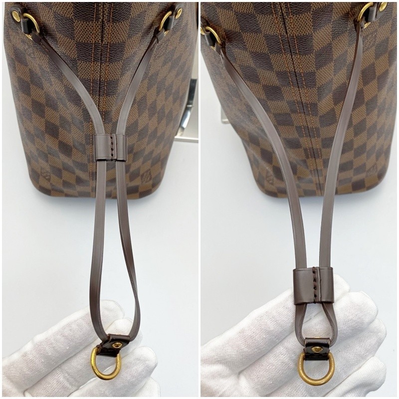 Authentic LOUIS VUITTON Neverfull MM Damier Ebene Canvas N51105 CA4079 A1209