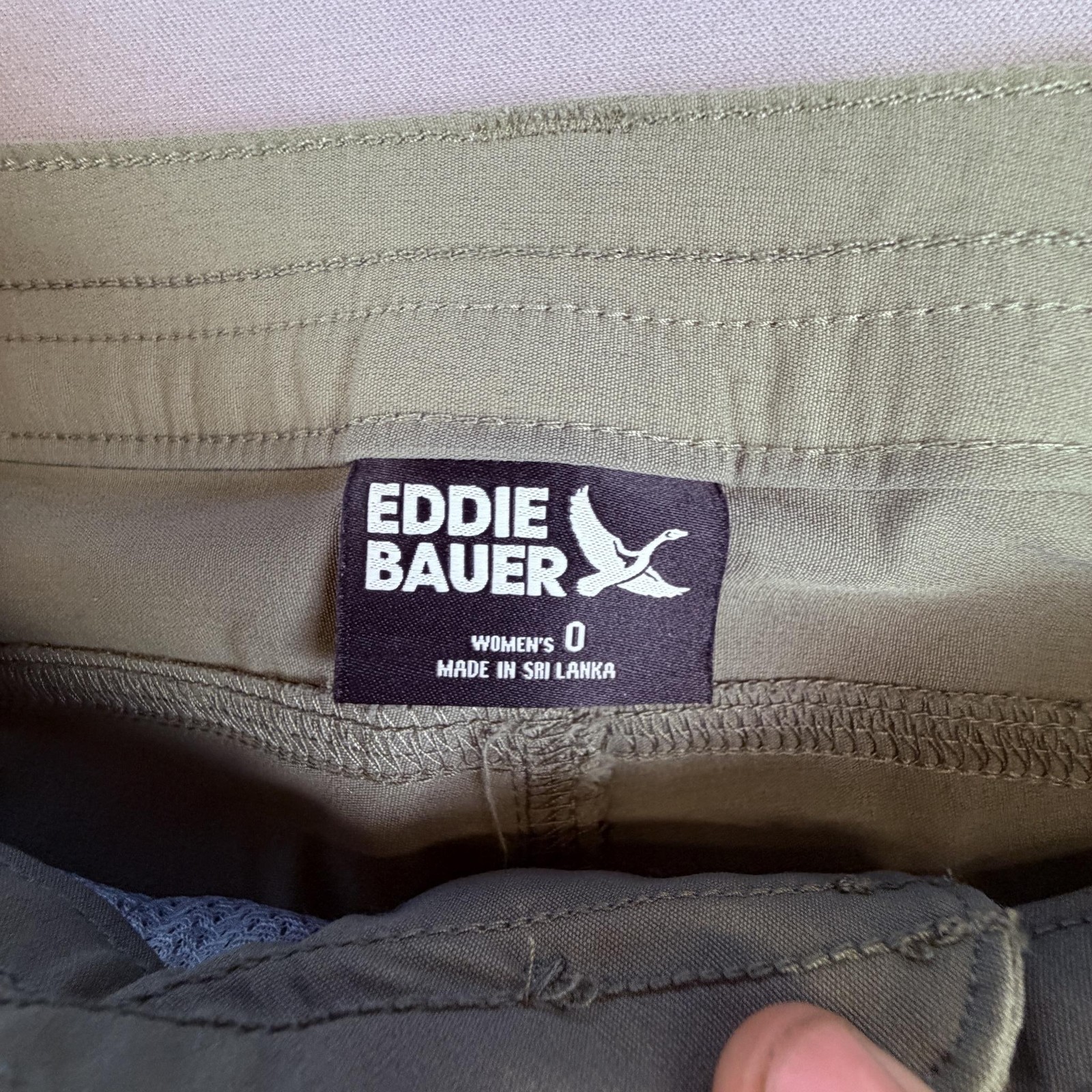 Eddie Bauer Capri Pants Womens 0 Green WR Rainier Nylon Stretch UPF 50+